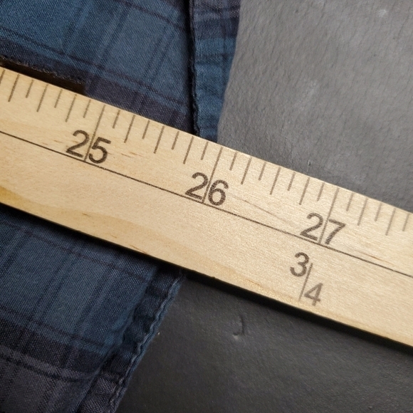 Point Zero Shirt Button Down Long Sleeve Plaid Burst Pockets - Picture 7 of 13